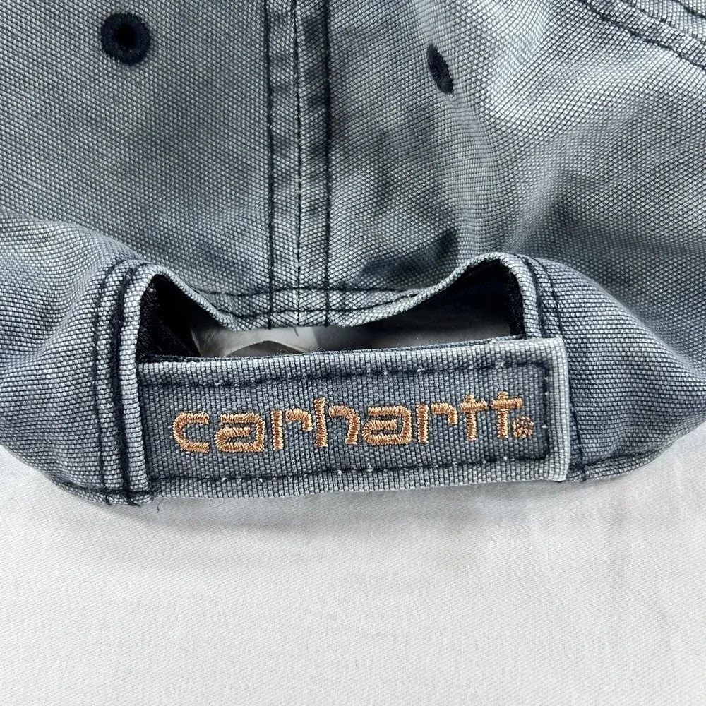 Men's Gray Carhartt Canvas Adjustable Strap Back Hat One Size Fits All